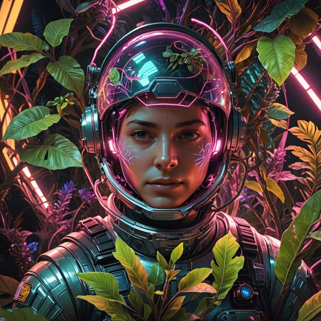 Botanist Astronaut Touches Alien Plant in Bioluminescent Wor...