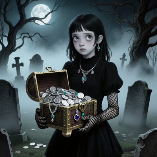 Eerie Emo Treasure in Burton-esque Cemetery