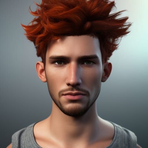 Red-Haired Man Rendered in Cinematic 3D Style