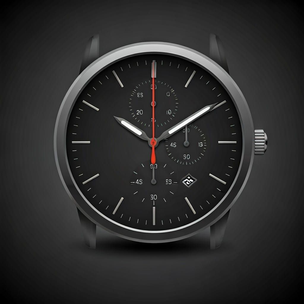 Splash Art Clock Face with Multiple Hands