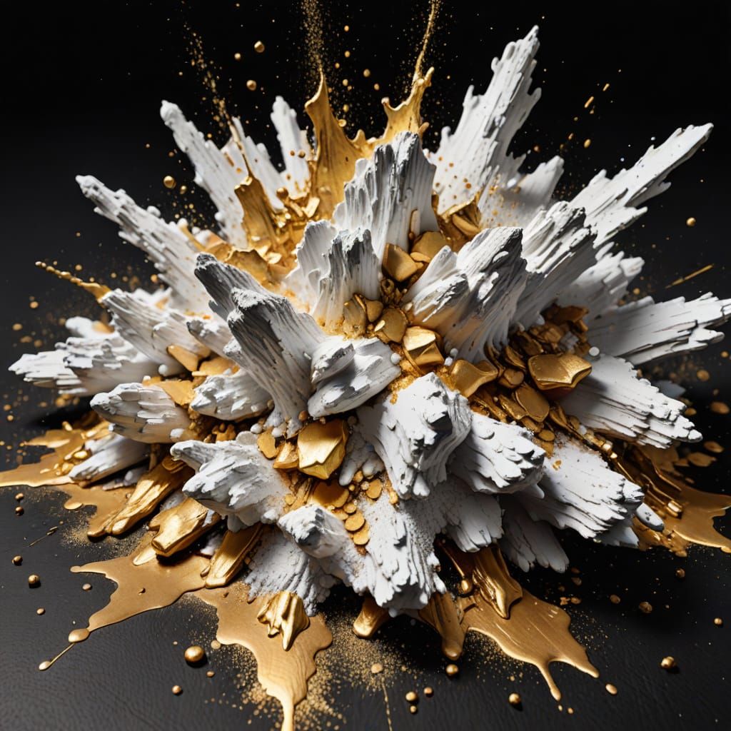 Golden Dust Explosion in Triadic Colors