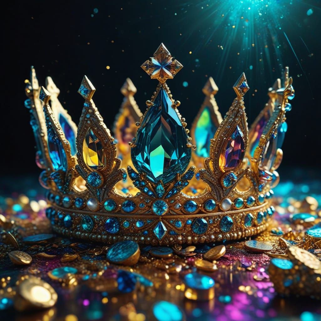 Surreal Jewel Crown in Dali-Inspired Colors