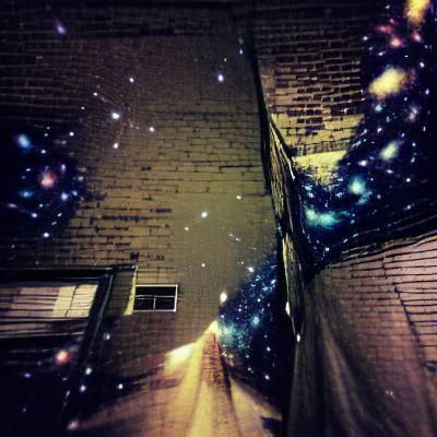Midnight Alley Stargazer Contemplates the Universe