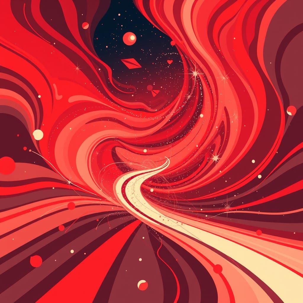 Whirlpool of Swirling Energy in Retro Vector Style