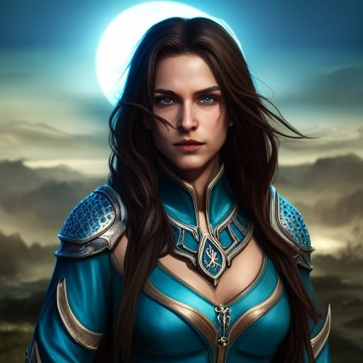 Fantasy Elf in Chainmail Armor, Digital Art