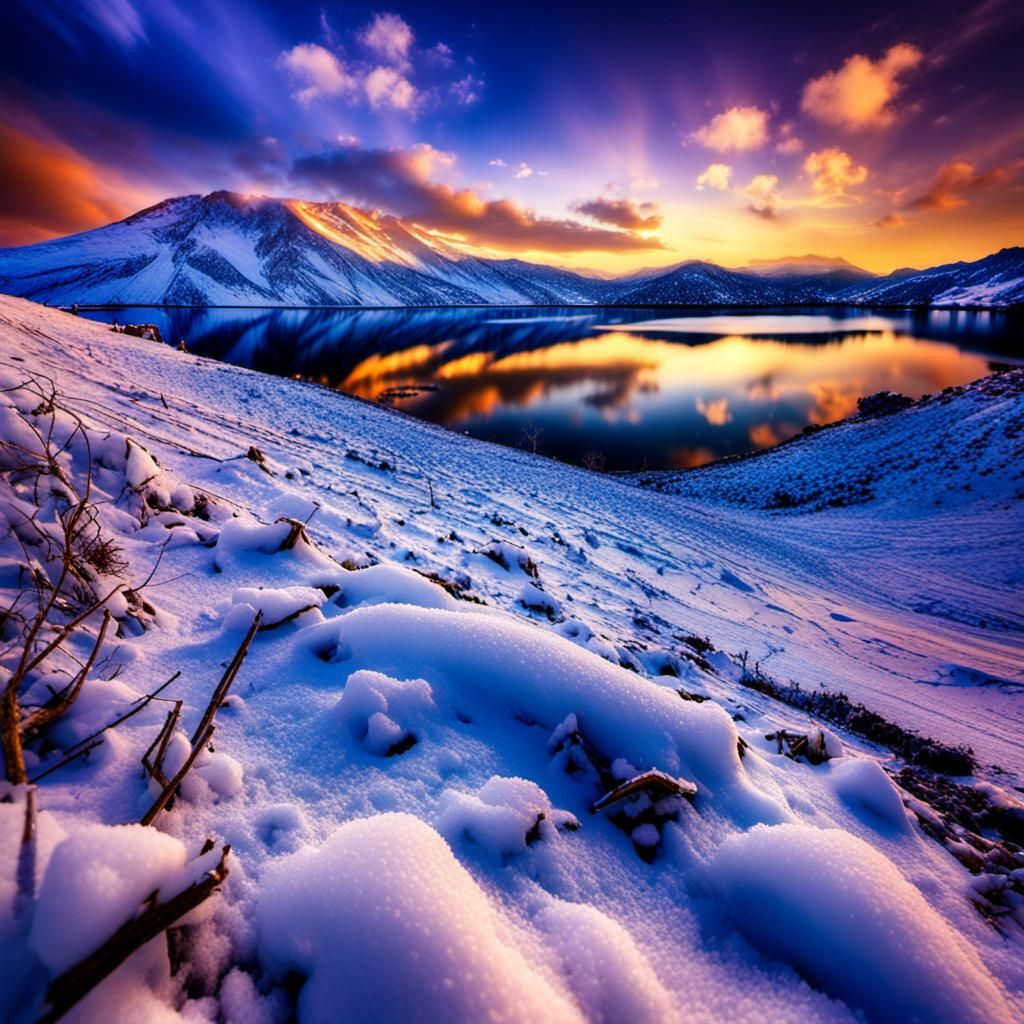 Snowy Sunset