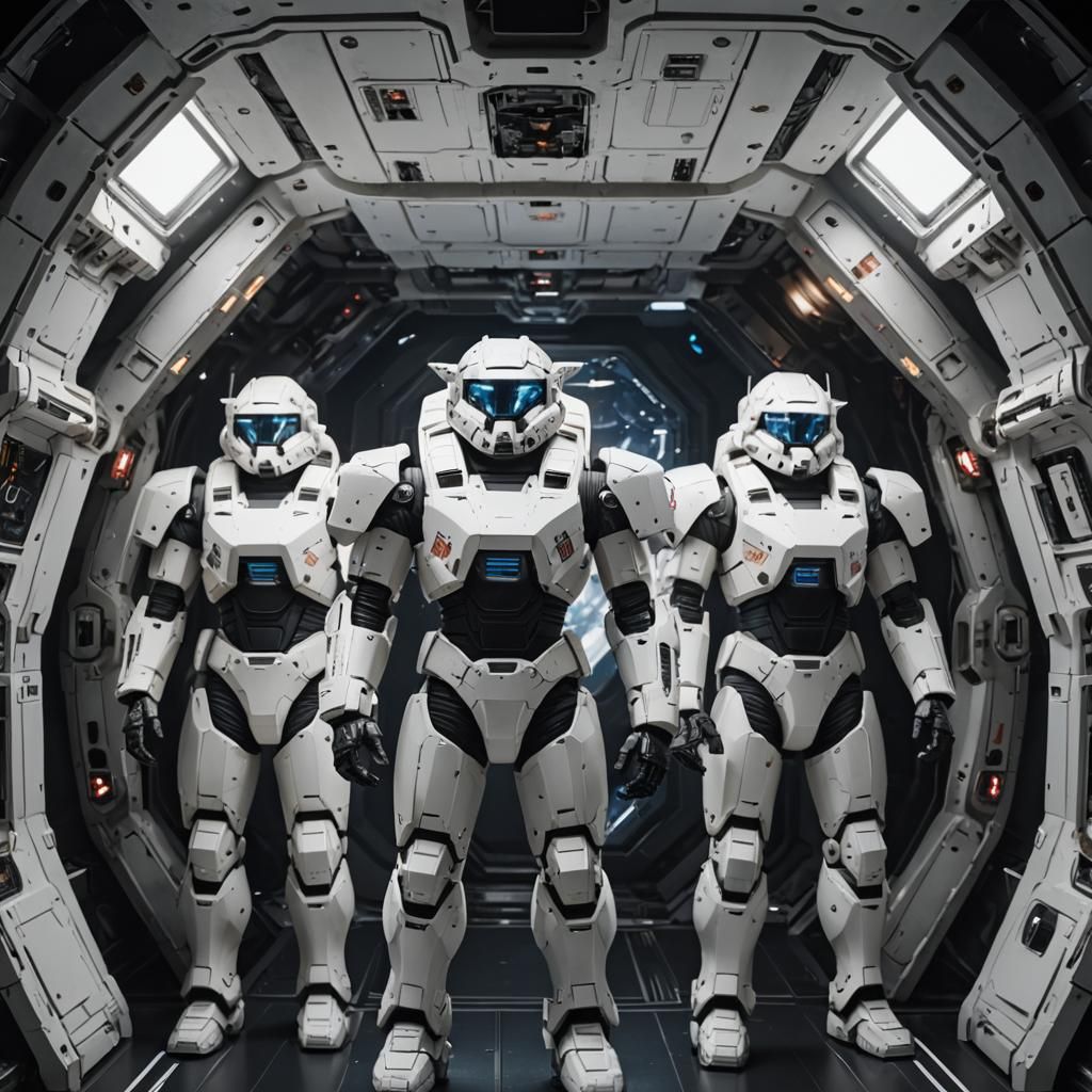 Battlesuits on a Spaceship Hold