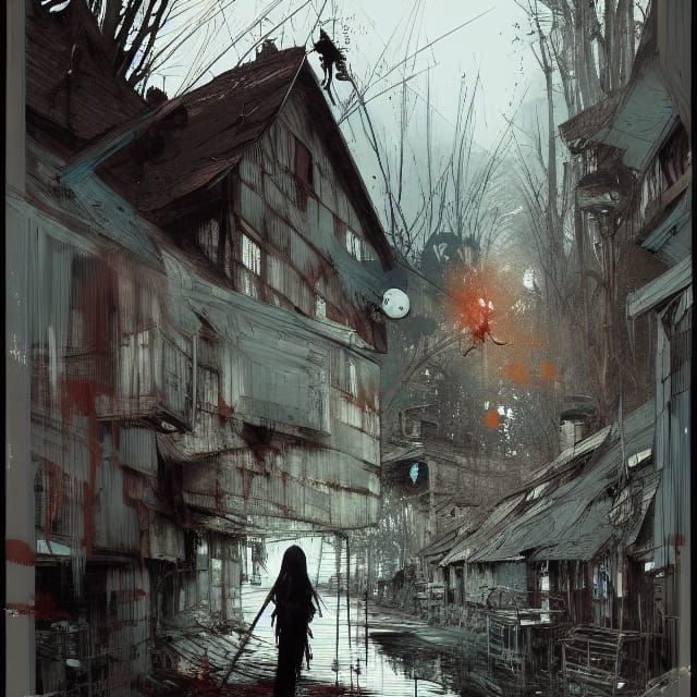 Terrifying Poverty Scene as Horror Speedpaint