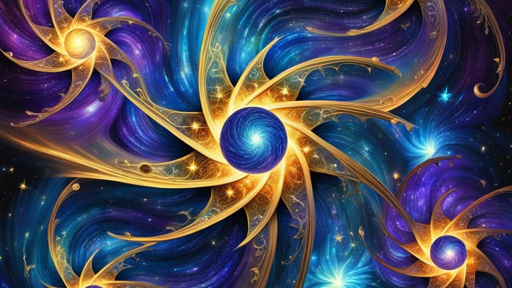 Cosmic Star-Beings in Iridescent Maelstrom