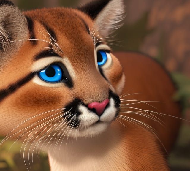 Adorable Baby Puma in Suit: Disney Pixar Style