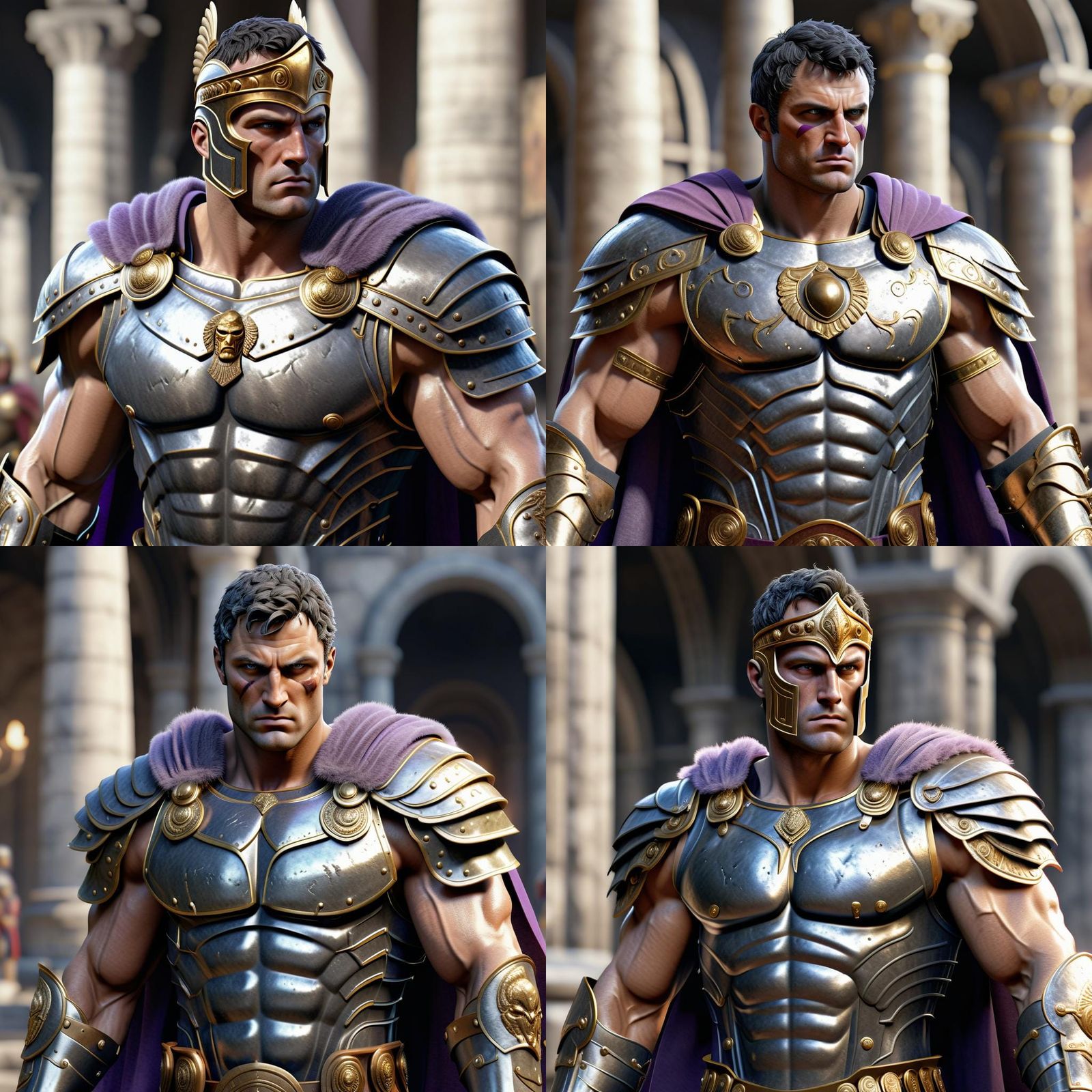 Muscular Roman Centurion in Ornate Armor