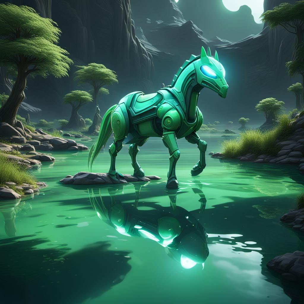 Green Alien Mare on Lost Planet in Unreal Engine