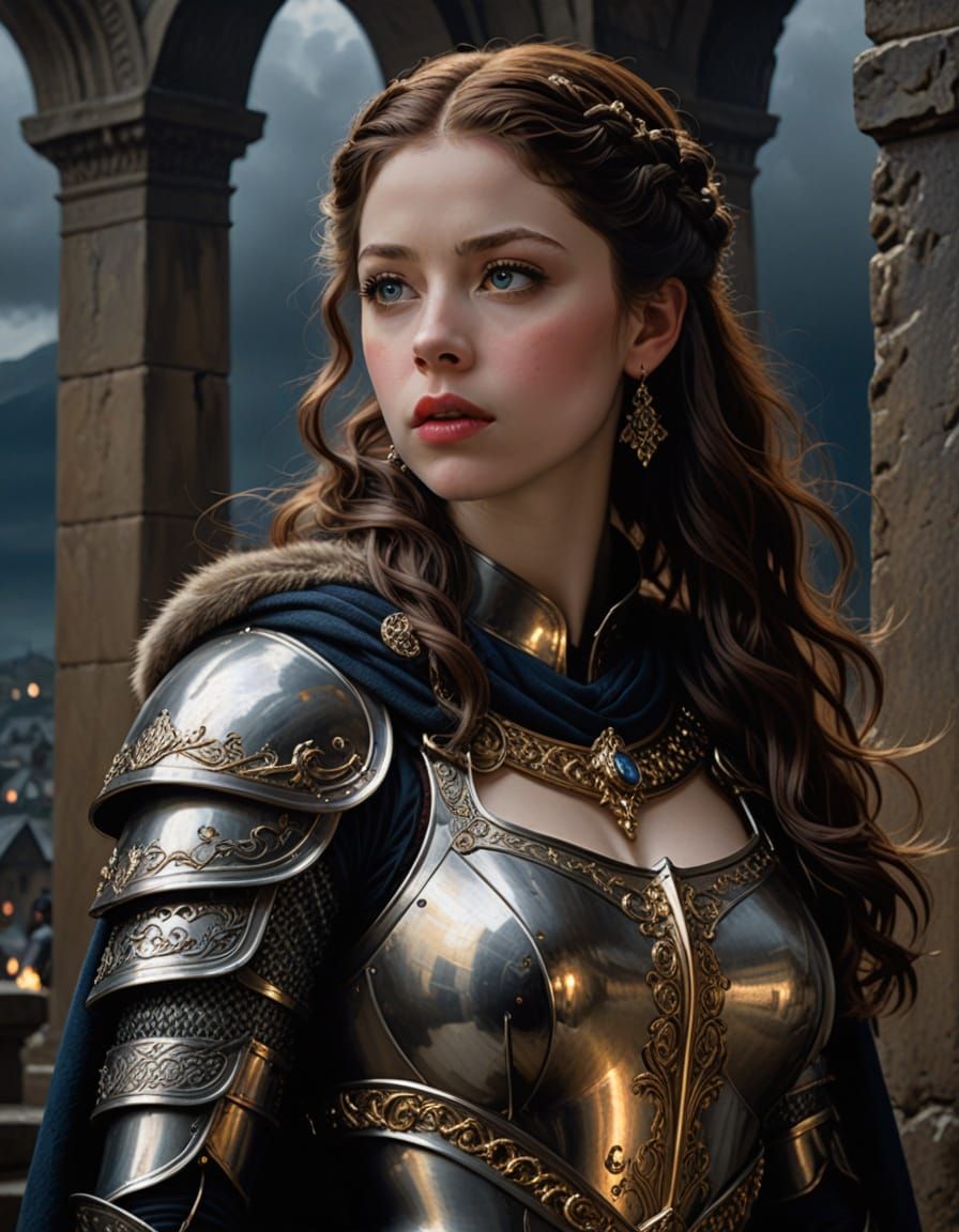 Medieval Knightess in Ancient Tomb Storm