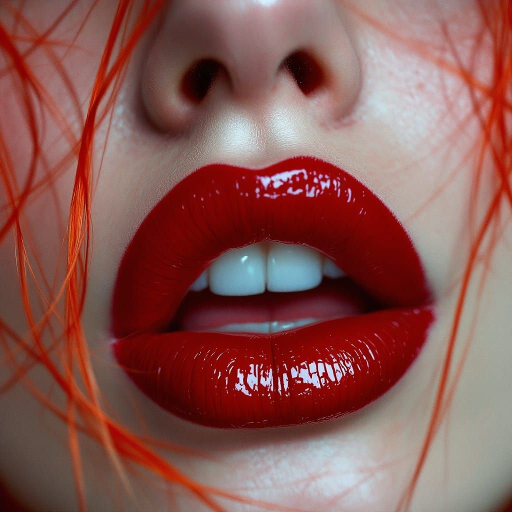 Luscious Redhead in Futuristic Realism