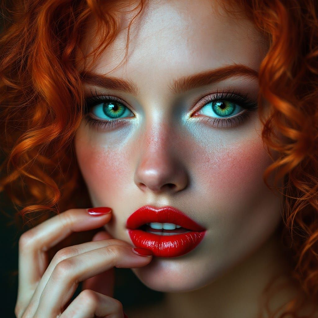 Fiery Redhead in Sensual Repose