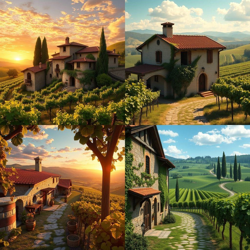 Rustic Winery Scene in Traditional Style