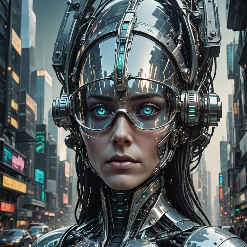 Cybernetic Mercury Spire with Photoluminescent Details