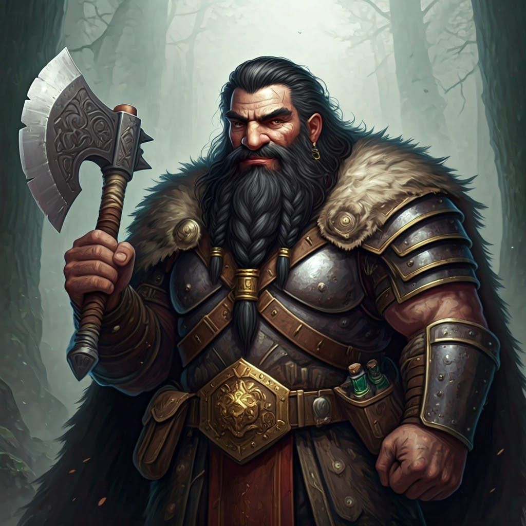 Dwarf-Giant Hybrid Character Portrait
