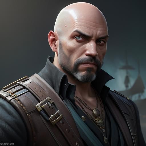 Pirate Lackey Portrait in Digital Art Style