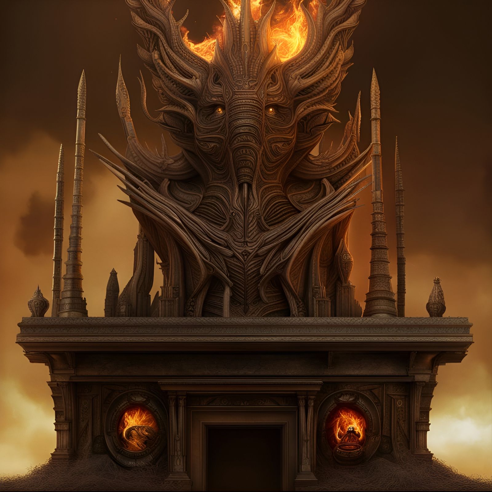 Apocalyptic Survivor by Fireplace: Matte Painting