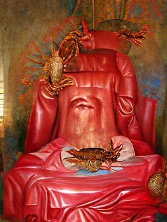 Crawfish God on Throne, Religious Art Icon