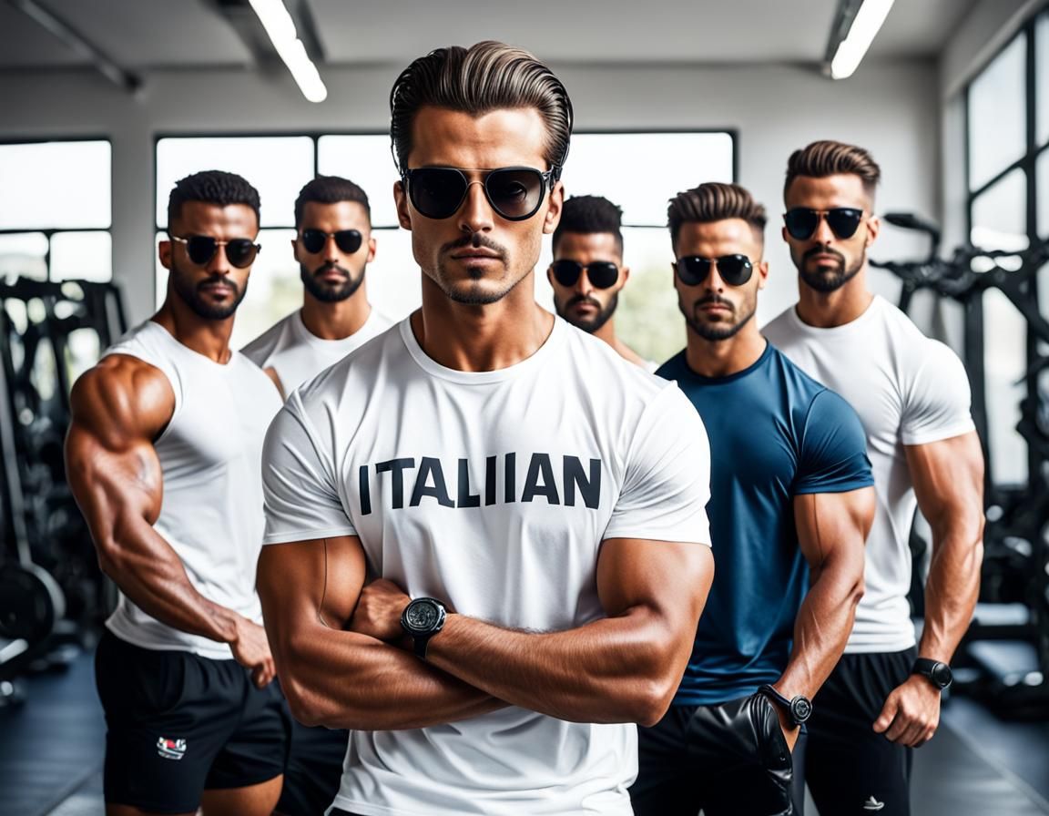 Teenage Italian with Gym Team in Cool Shades