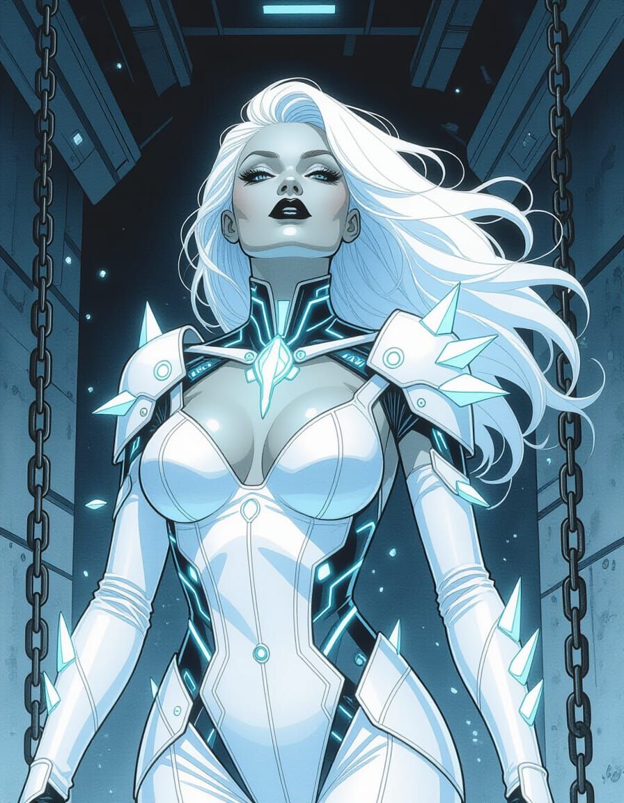 Android Queen in Caldwell-Style Watercolor