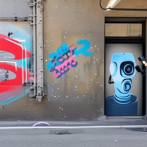 AI Chatbot Graffiti Captured on Surveillance Camera