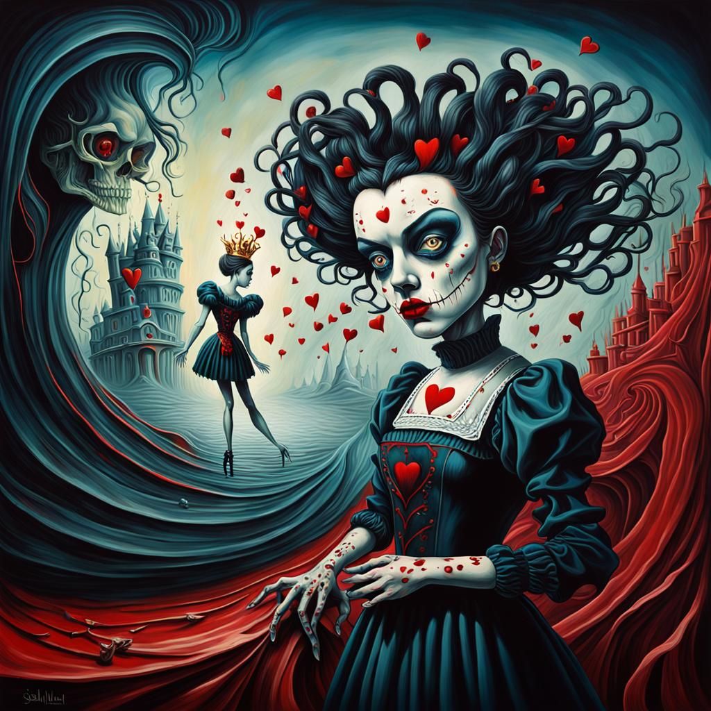 Queen of Hearts Surrealist Painting Comes to Life
