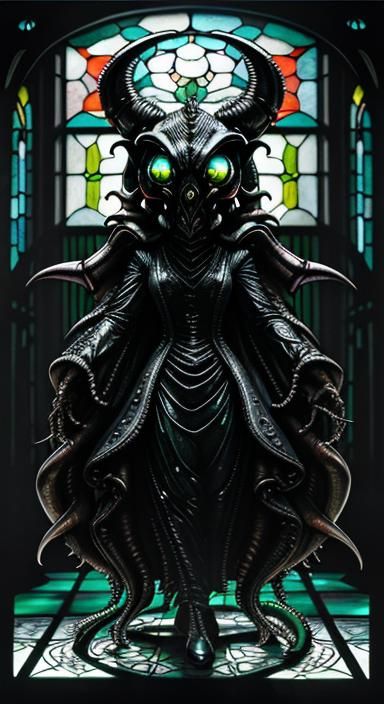 Peaky Blinders Lady Cthulhu in Prismatic Oil Paint