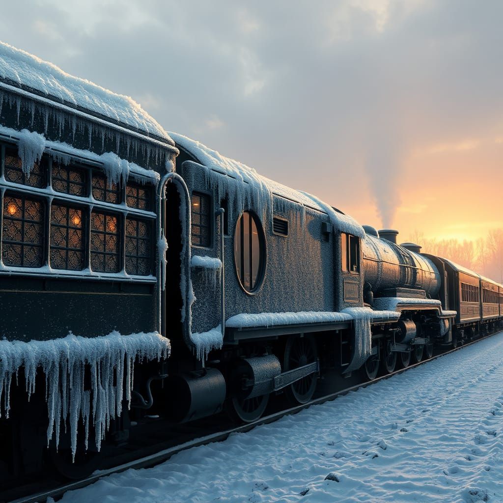 Hogwarts Express in Winter Fantasy Style