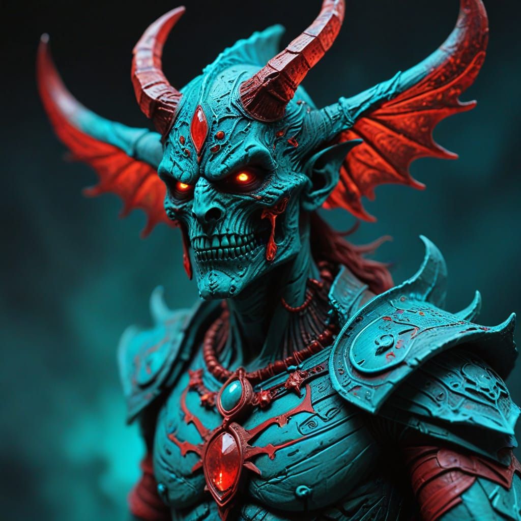 Turquoise, red, shadows, malleable Bodacious Panoply of necr...