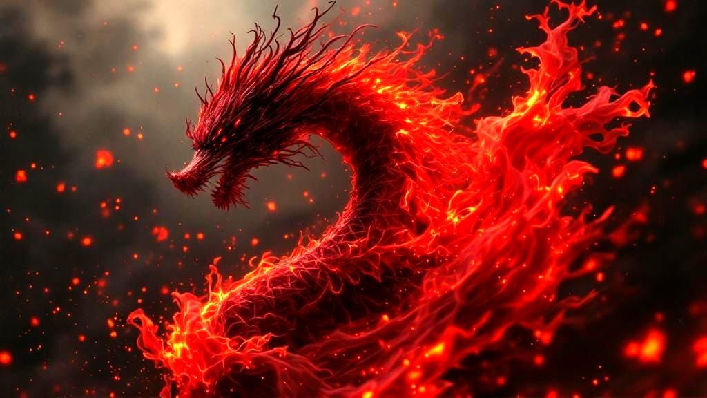 Flamenco Dancer in Fire Red: Hyperrealistic Portrait