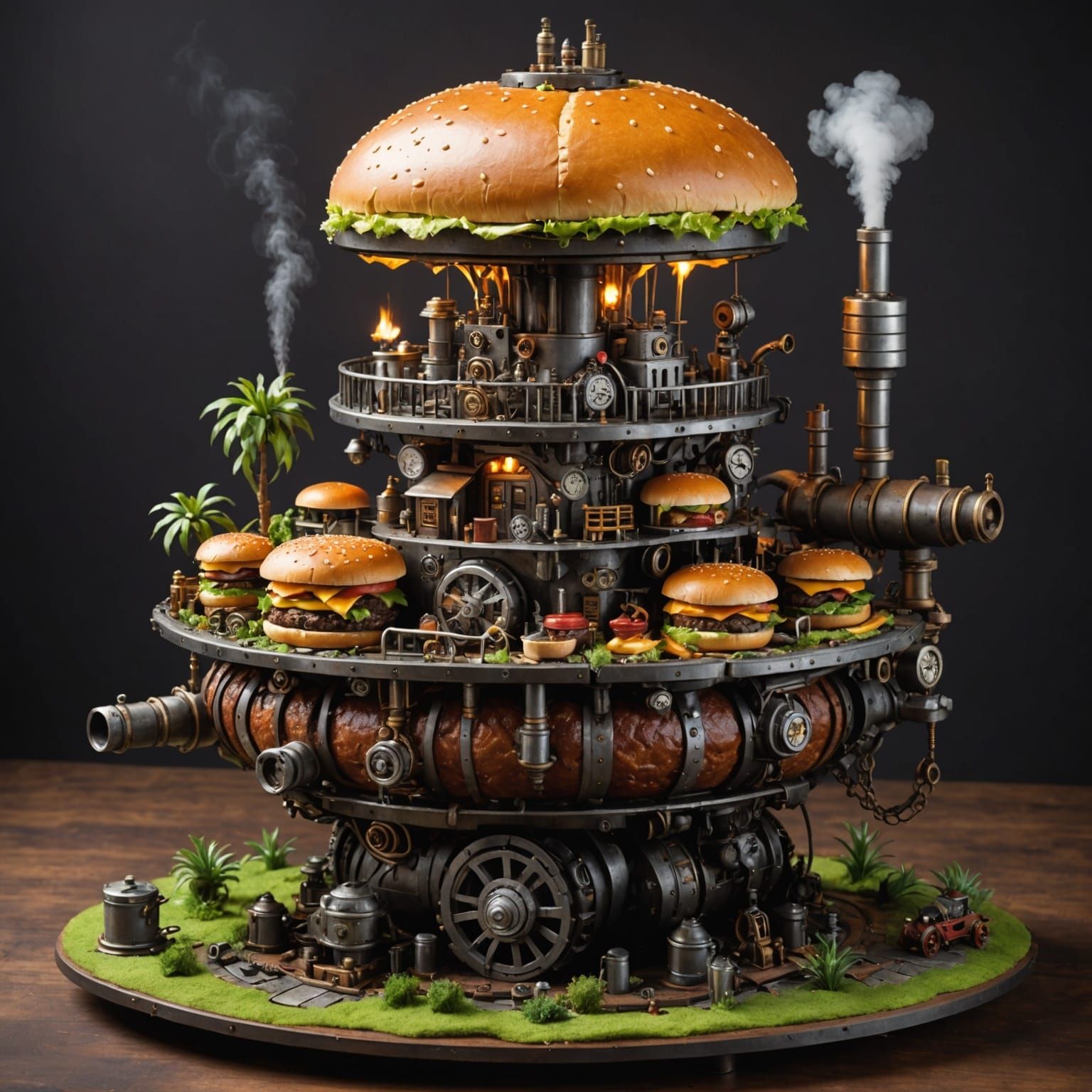 Steampunk Hamburger Island: Culinary Engineering