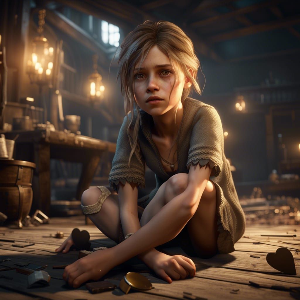 Heartbroken Girl: Cinematic 3D Game Art