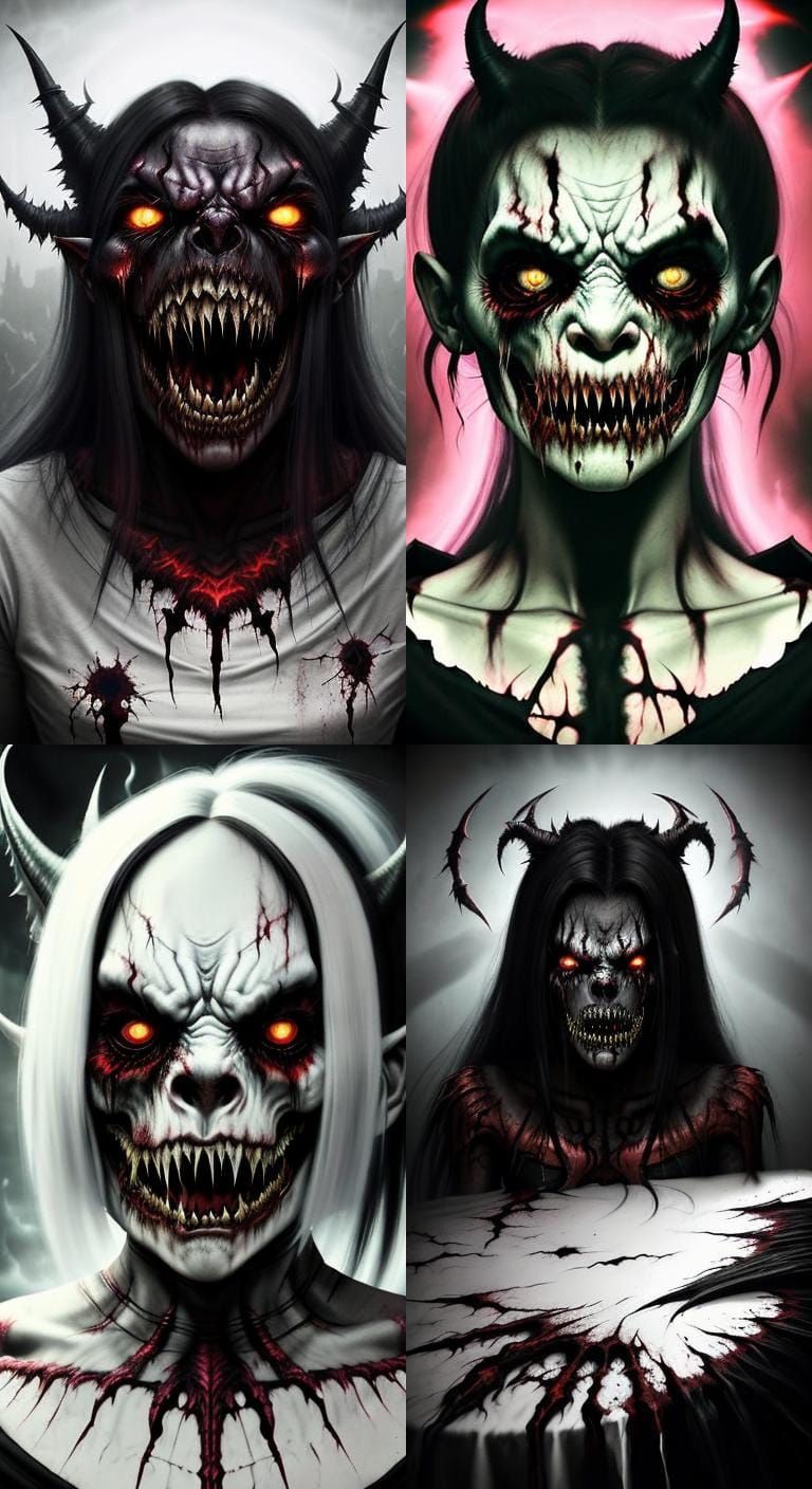 Horrorcore Woman with Claws in Dramatic Lighting