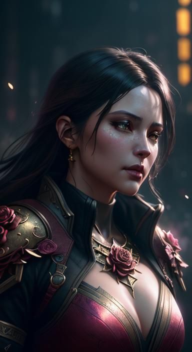 Magical Rose with Ethereal Shimmer, Digital Painting