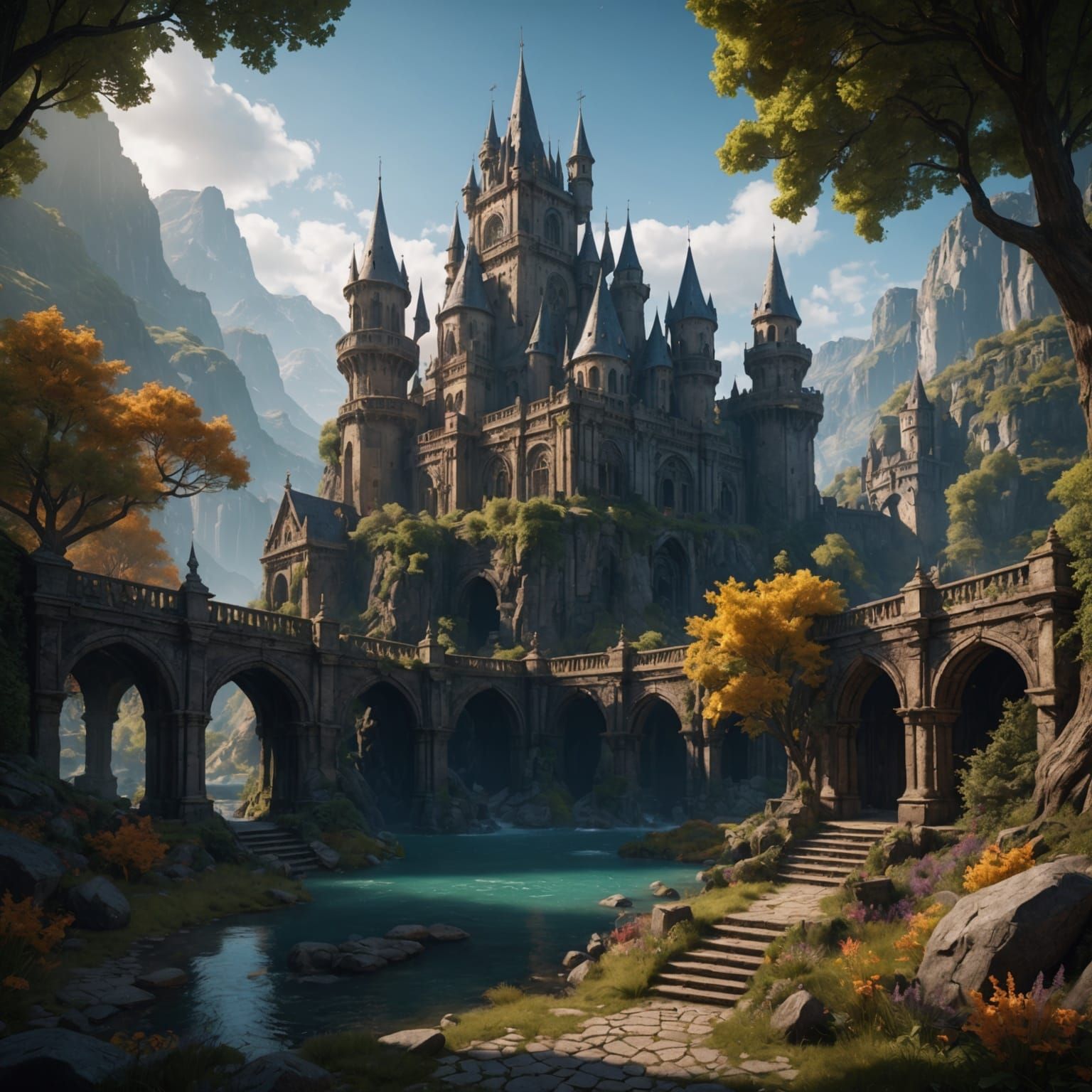 Detailed Centauress Matte Painting in Deep Color