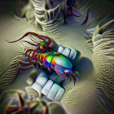 Mantis Shrimp in Giger Biomechanical Style