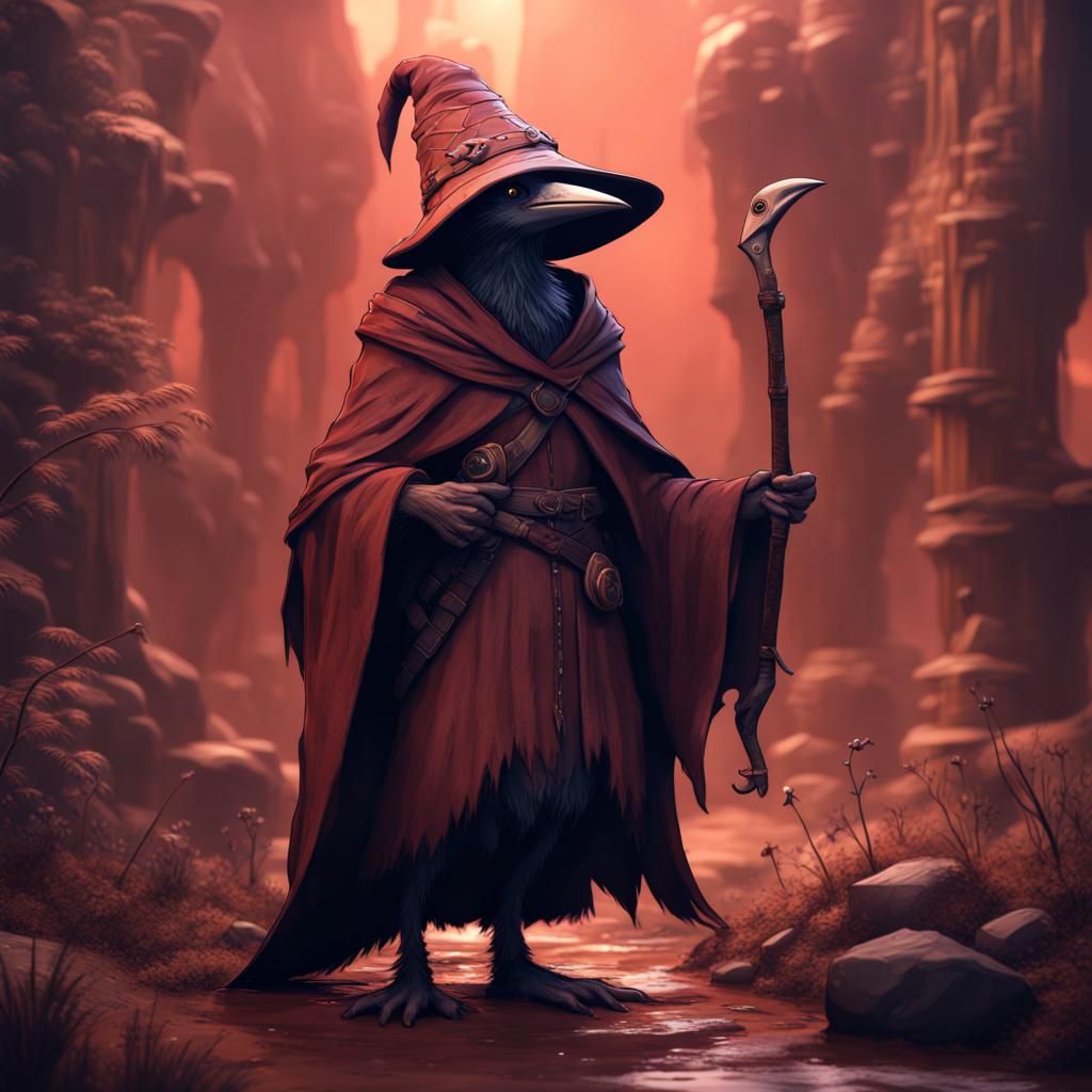 Funny Kenku Rogue in Detailed Matte Painting