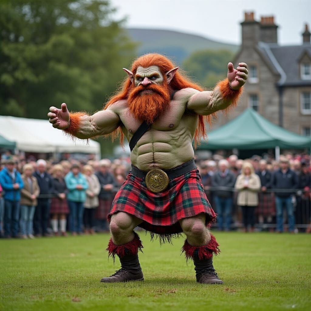 Troll Caber Toss at Highland Games