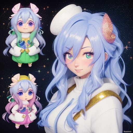 Sparkling Marshmallow Sprite in 3D Anime Style