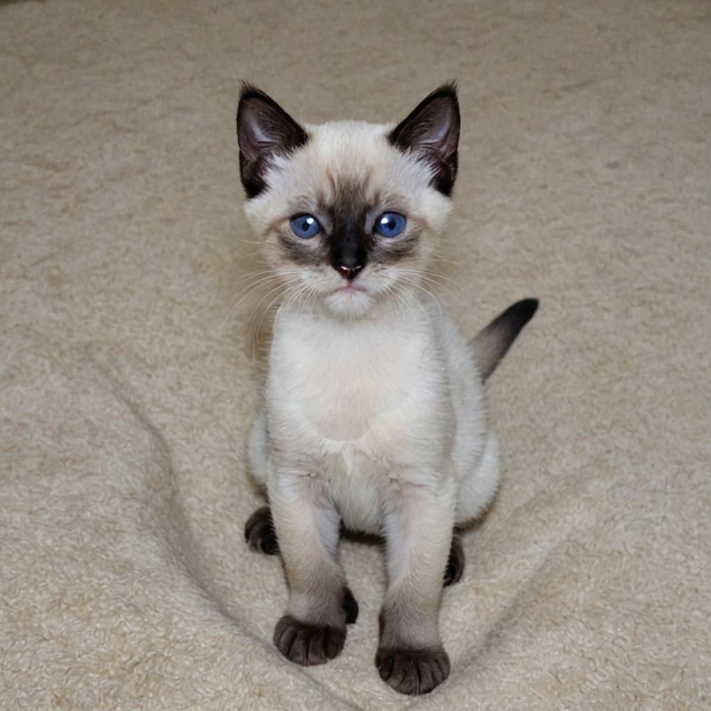 Adorable Four-Week-Old Siamese Kitten