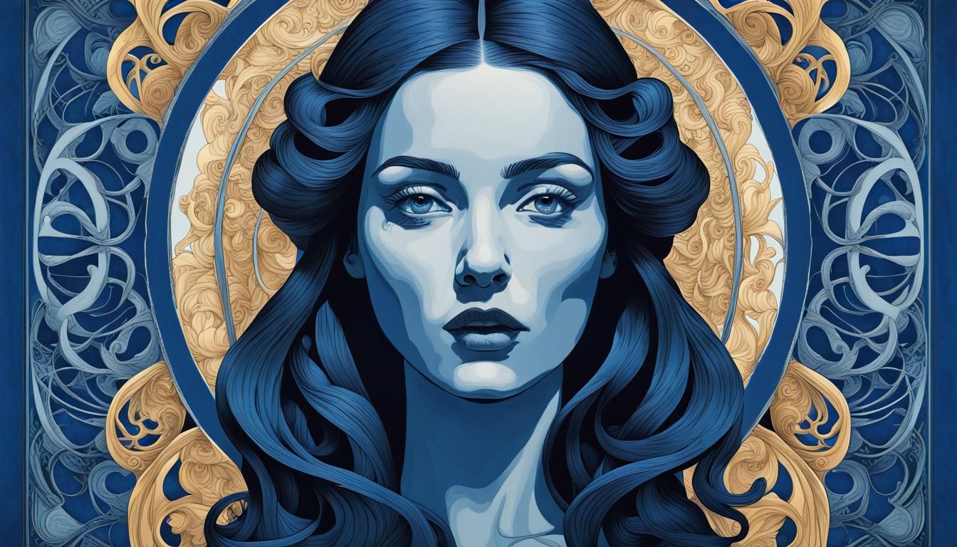 Neo-Noir Femme Fatale in Art Nouveau Style