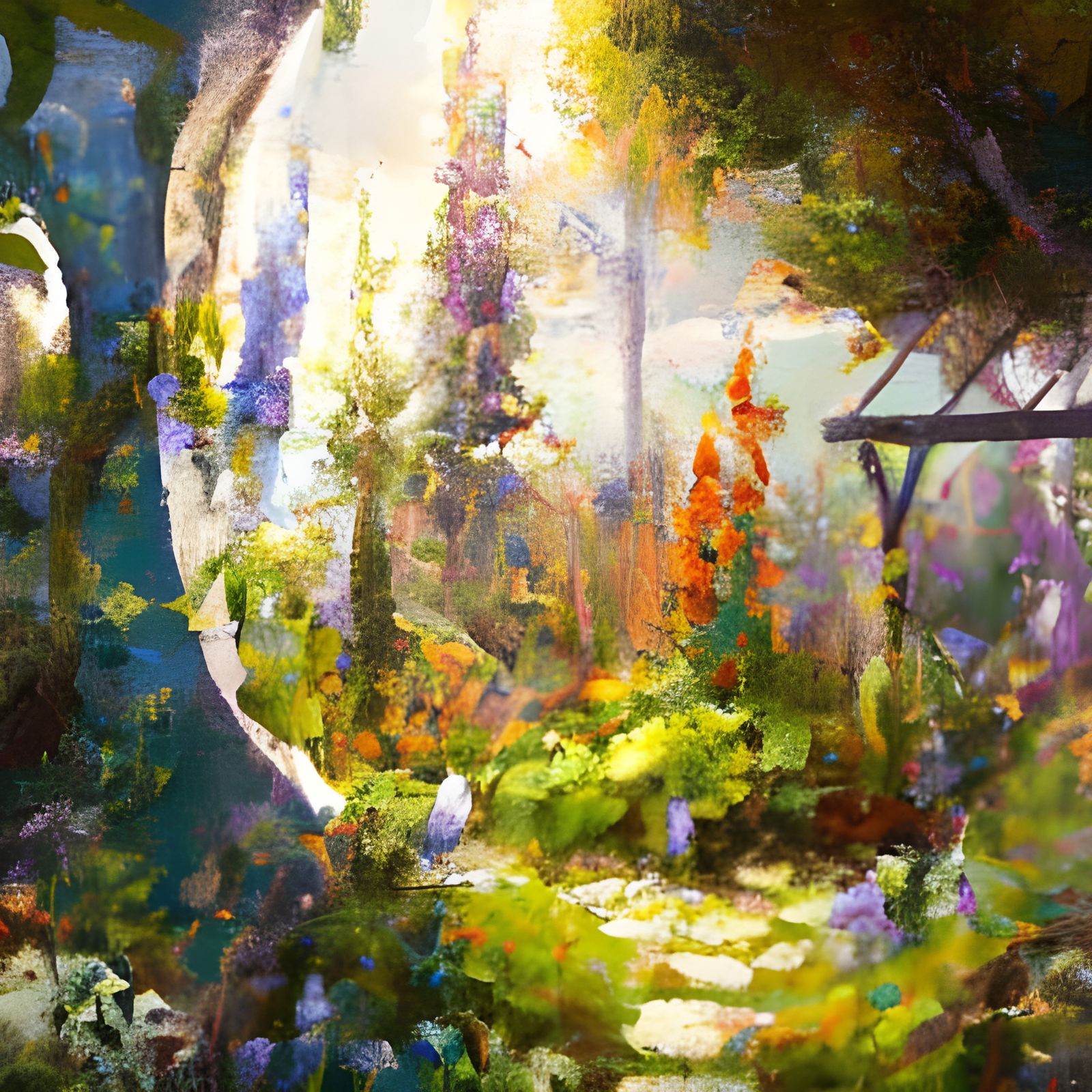 Beautiful Sunny Garden Digital Painting