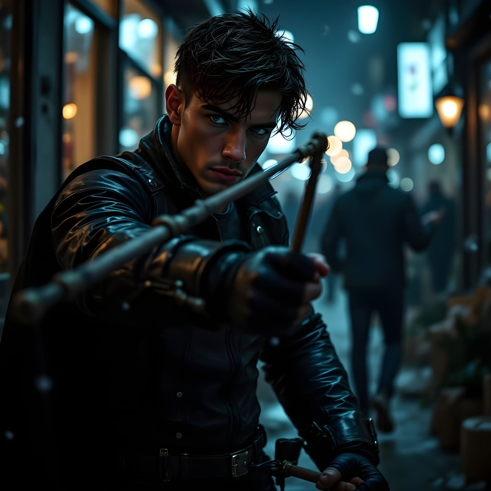 Daring Nightwing Stands Ready in a Gritty, Cinematic Alleywa...
