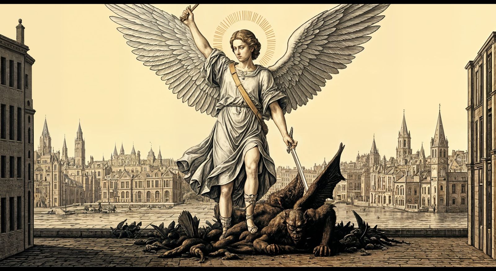 Archangel Michael Triumphs Over Satan in Belgian Style