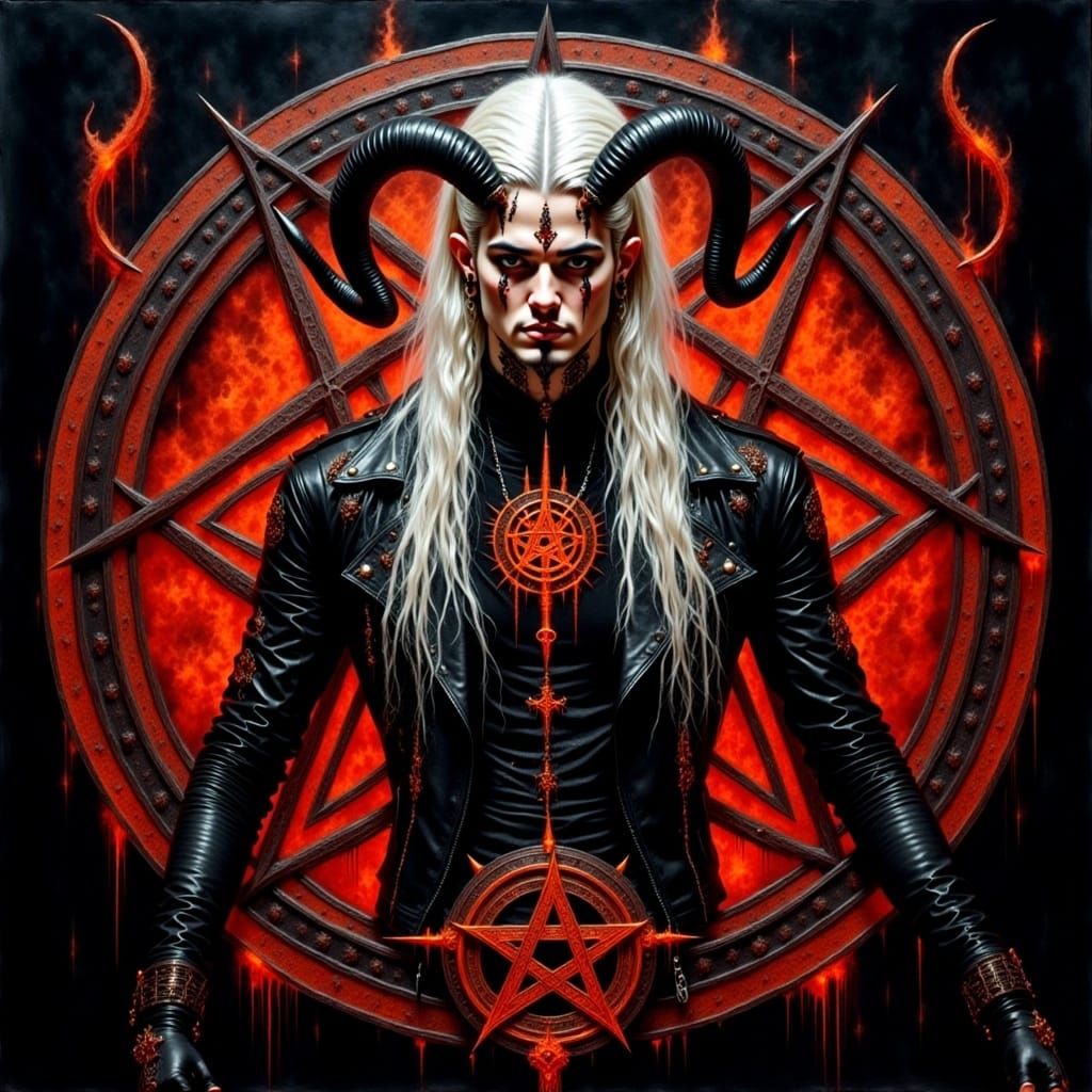 Metalhead Portrait in Glossy Oil Painting Style