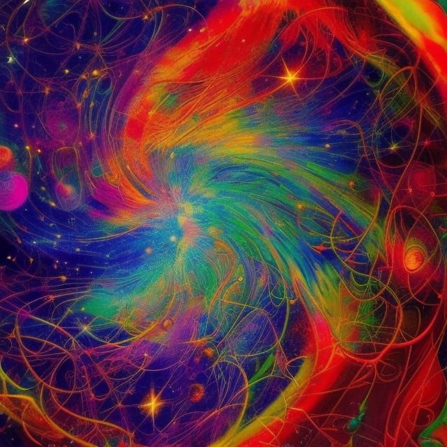 Galaxy Mandala: Abstract Universe in Marbled Art