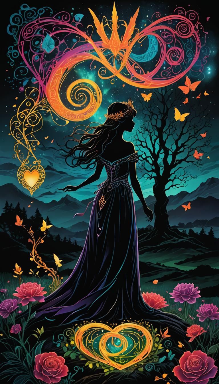 Fairy Princess Writes Love: Surreal Digital Art